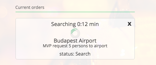vyhledání vozidla taxi